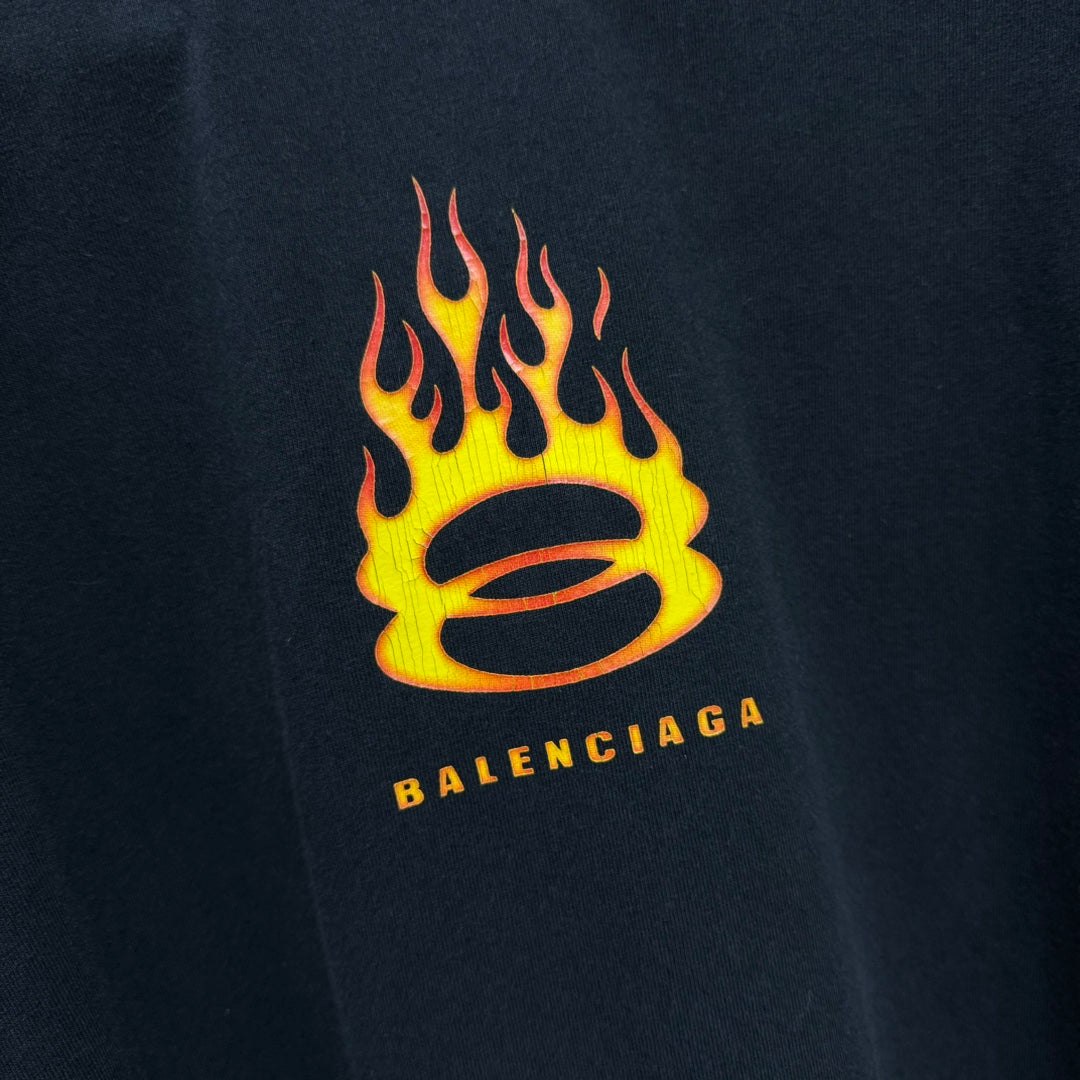 BALENCIAGA BURNING UNITY T-SHIRT OVERSIZED IN BLACK