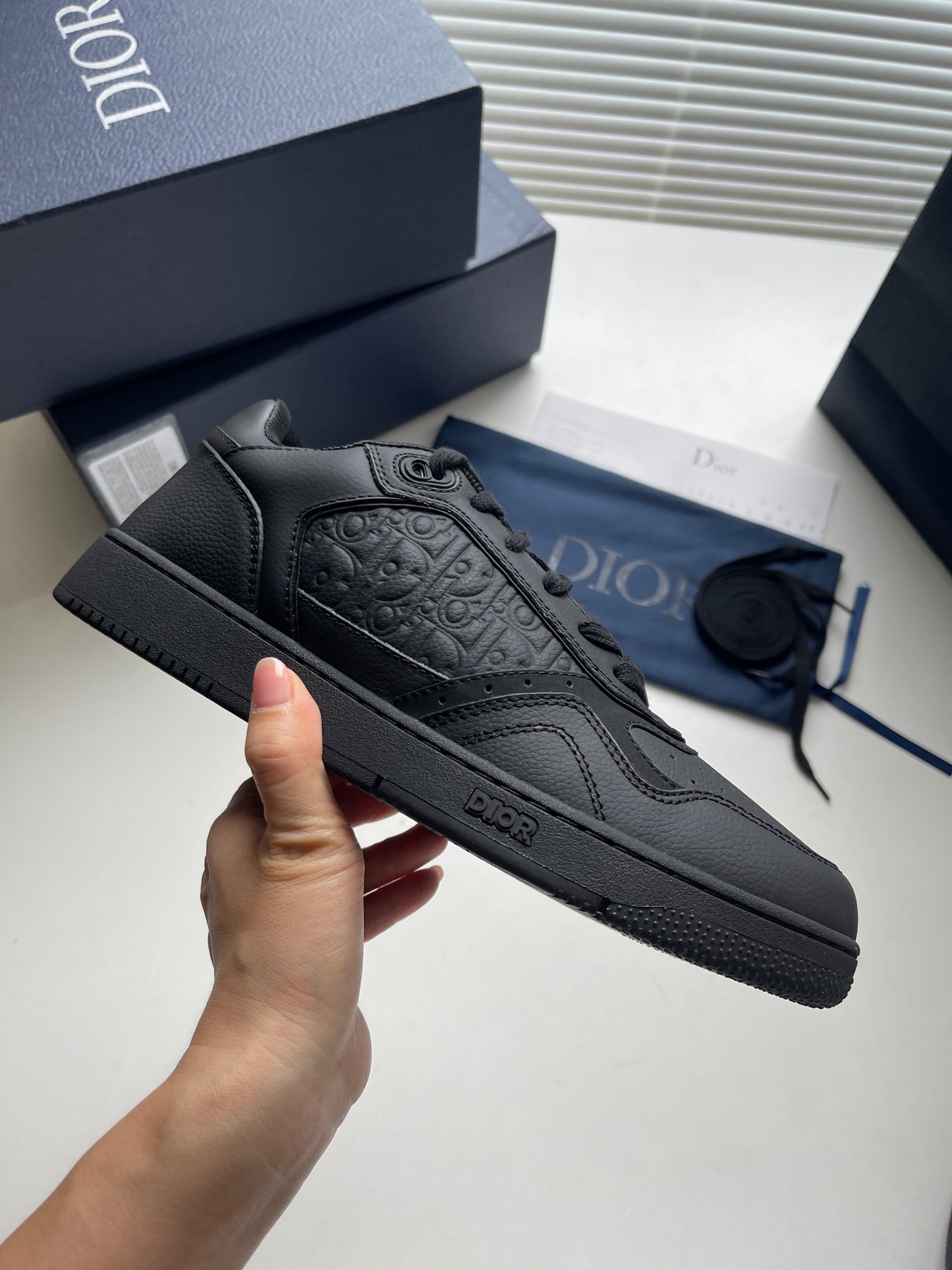 Dior B27 Low-Top Sneaker Black Grained