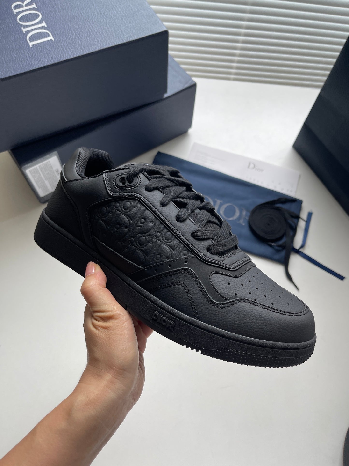 Dior B27 Low-Top Sneaker Black Grained