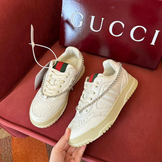GG Wmns Re-Web Sneaker 'White Crystal Chain'