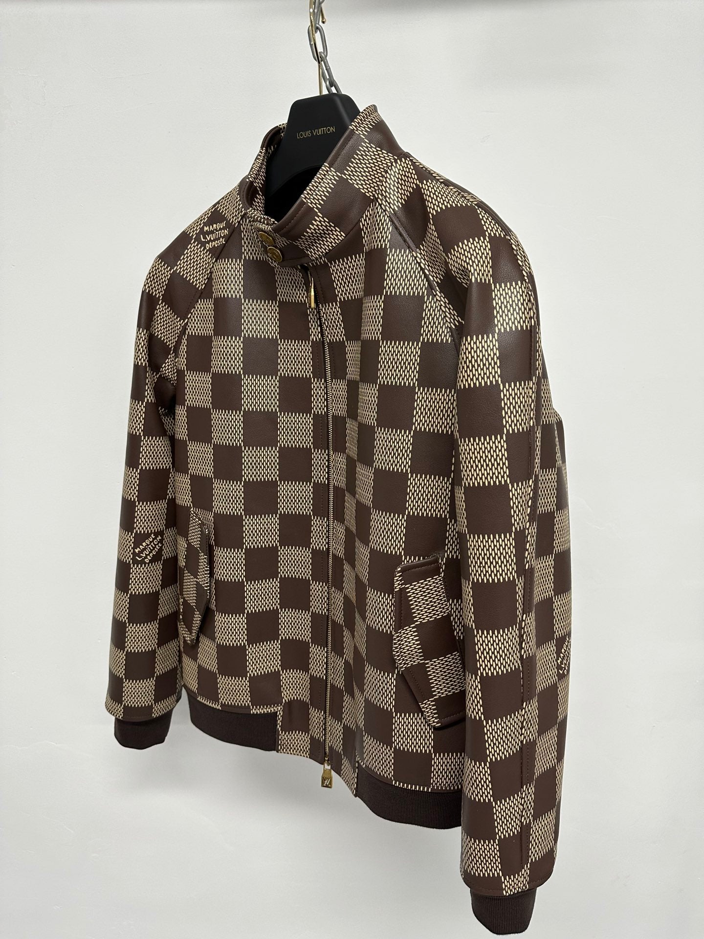 Louis Vuitton Runway Damier Leather Harrington Jacket