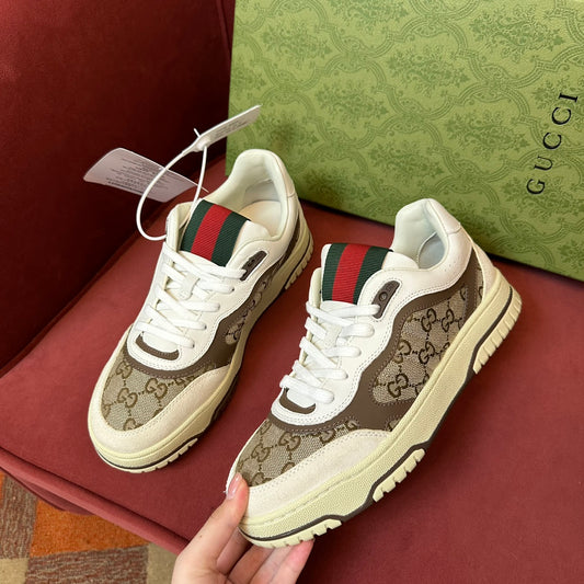 GG Men's Gucci Re-Web sneaker 'Beige and Ebony'