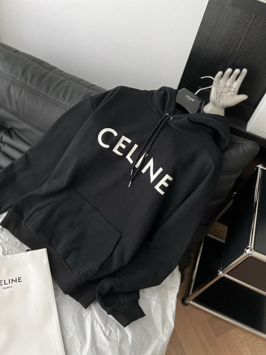 CELINE LOOSE HOODIE IN COTTON FLEECE