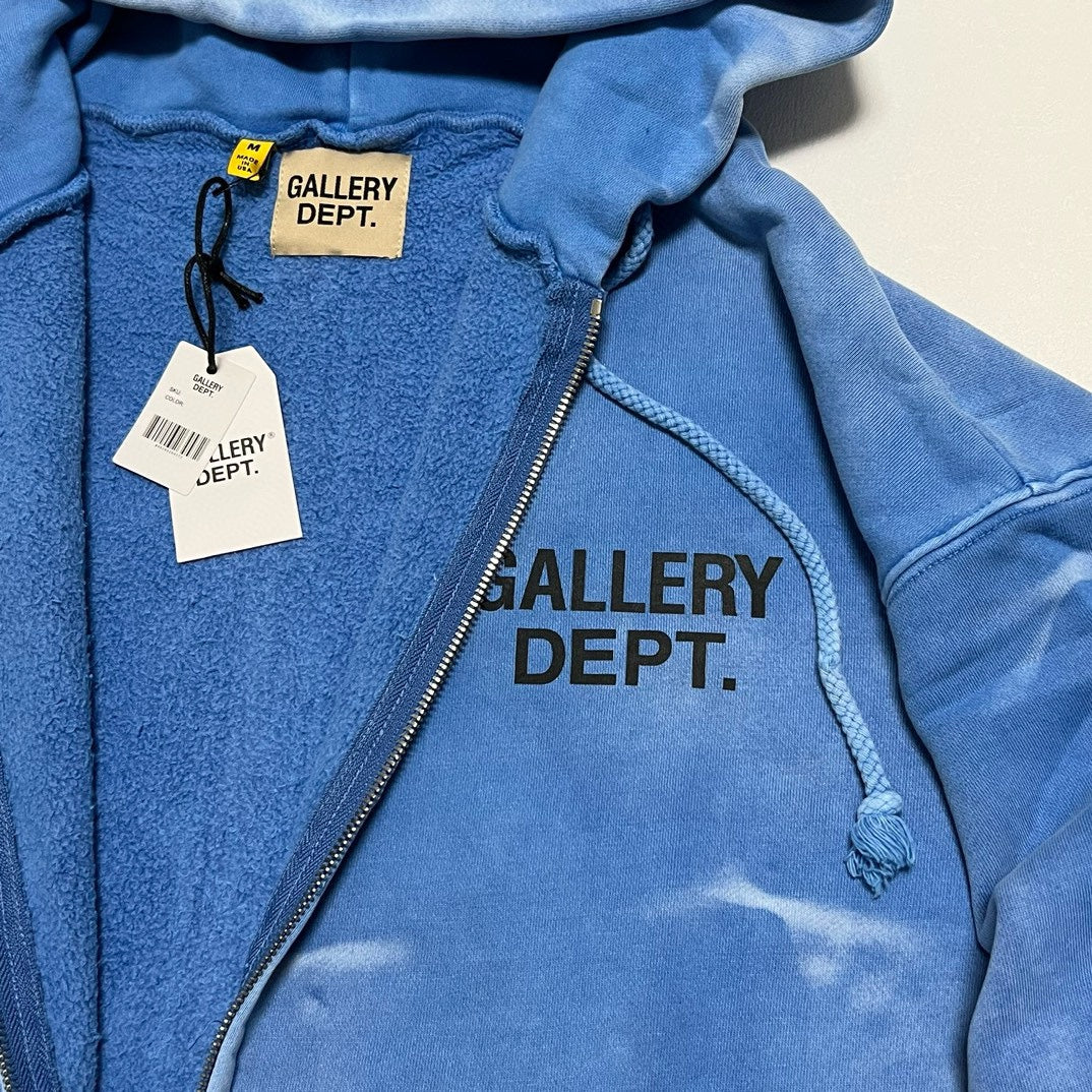 Gallery Dept. Zip Up Hoodie 'Light Blue'