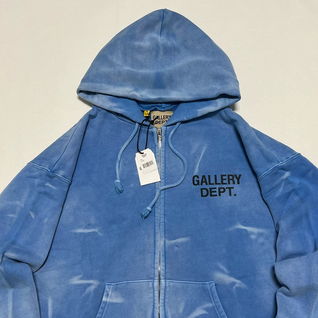 Gallery Dept. Zip Up Hoodie 'Light Blue'