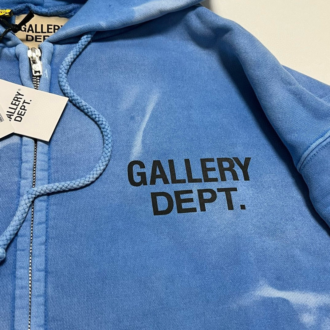 Gallery Dept. Zip Up Hoodie 'Light Blue'