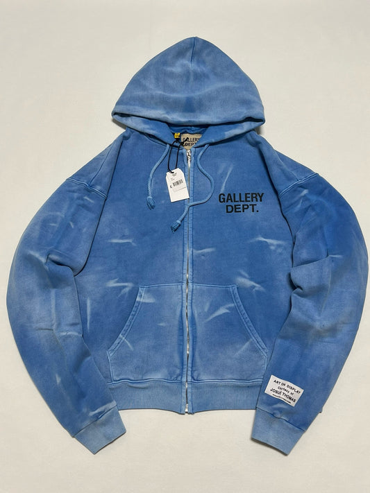 Gallery Dept. Zip Up Hoodie 'Light Blue'