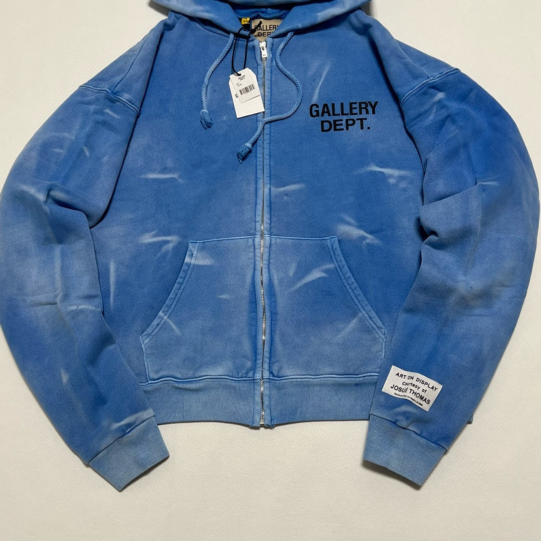 Gallery Dept. Zip Up Hoodie 'Light Blue'
