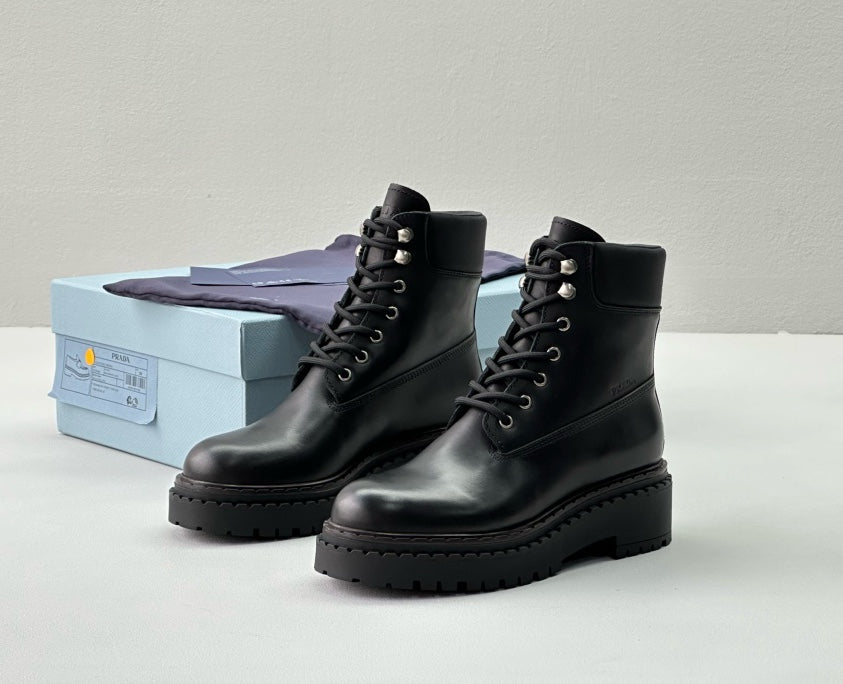 Prada Leather and Re-Nylon work boots