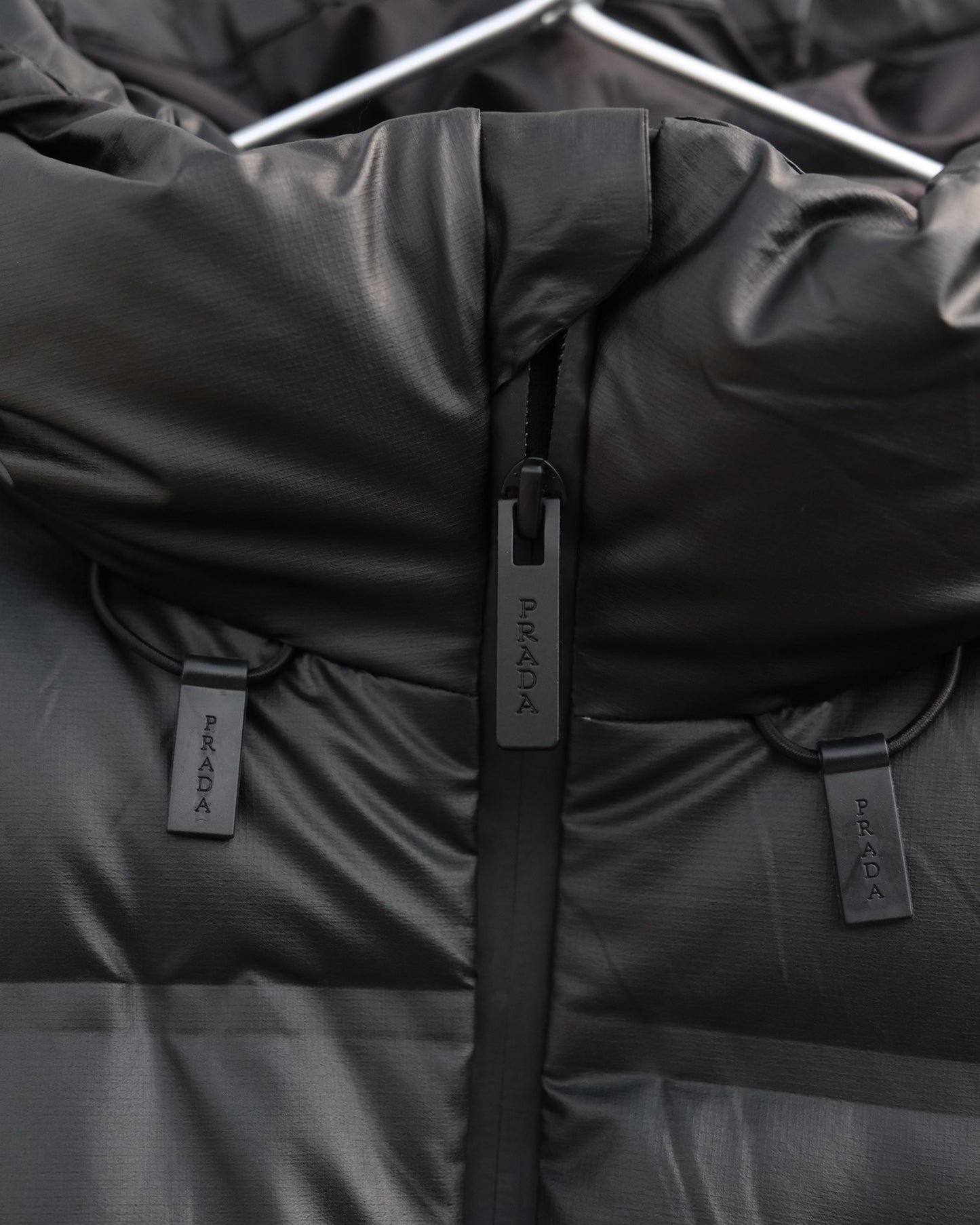 Prada Light Nylon Hooded Puffer Jacket