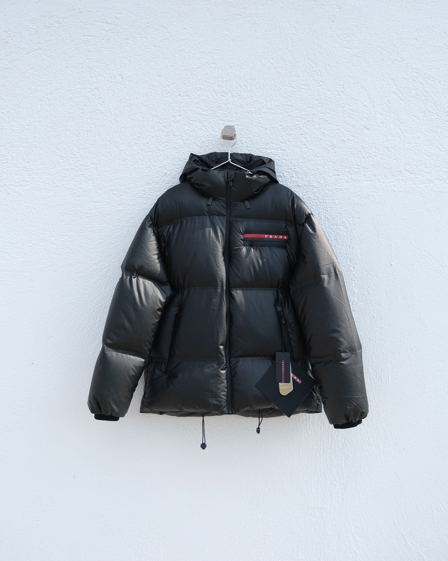 Prada Light Nylon Hooded Puffer Jacket