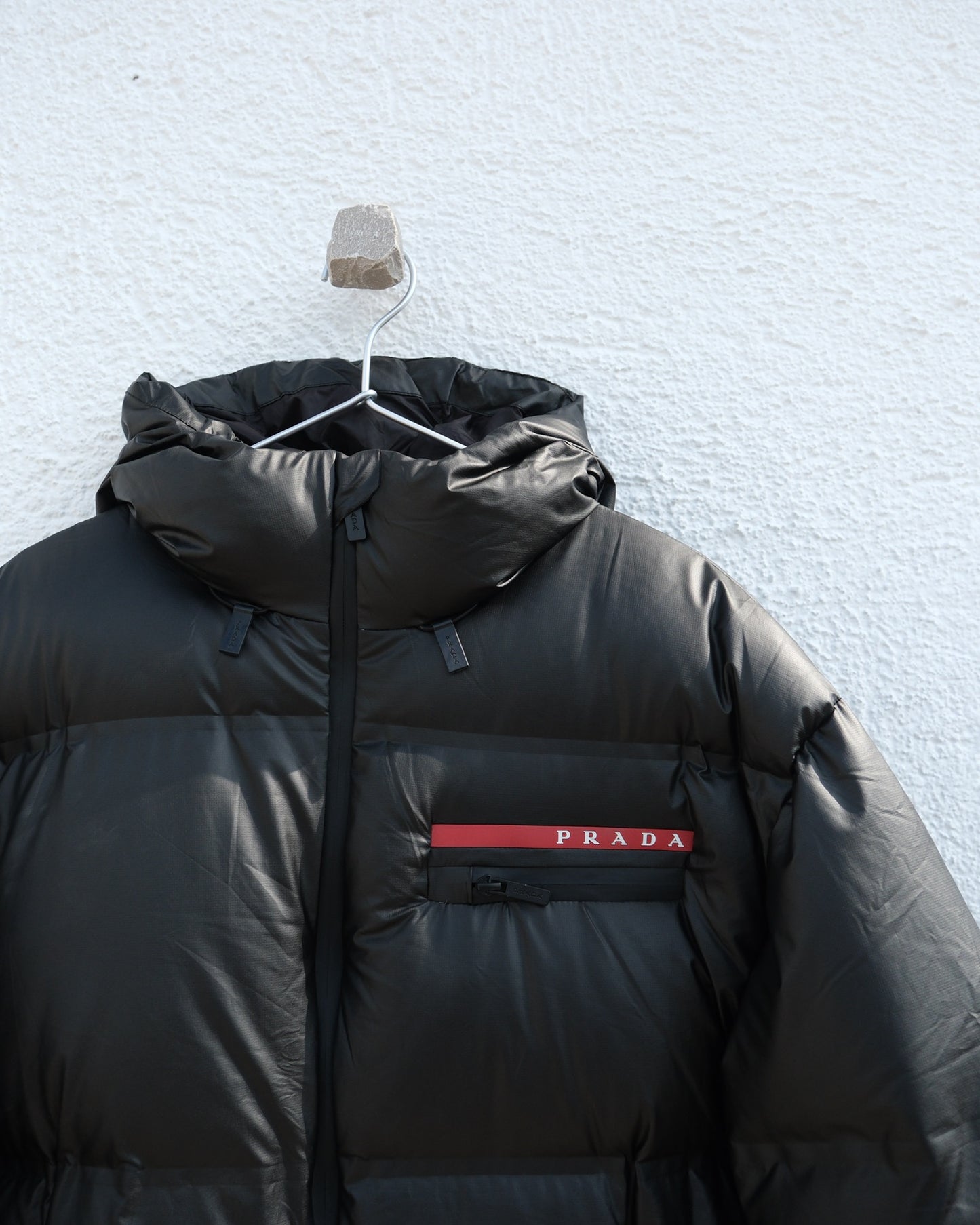 Prada Light Nylon Hooded Puffer Jacket