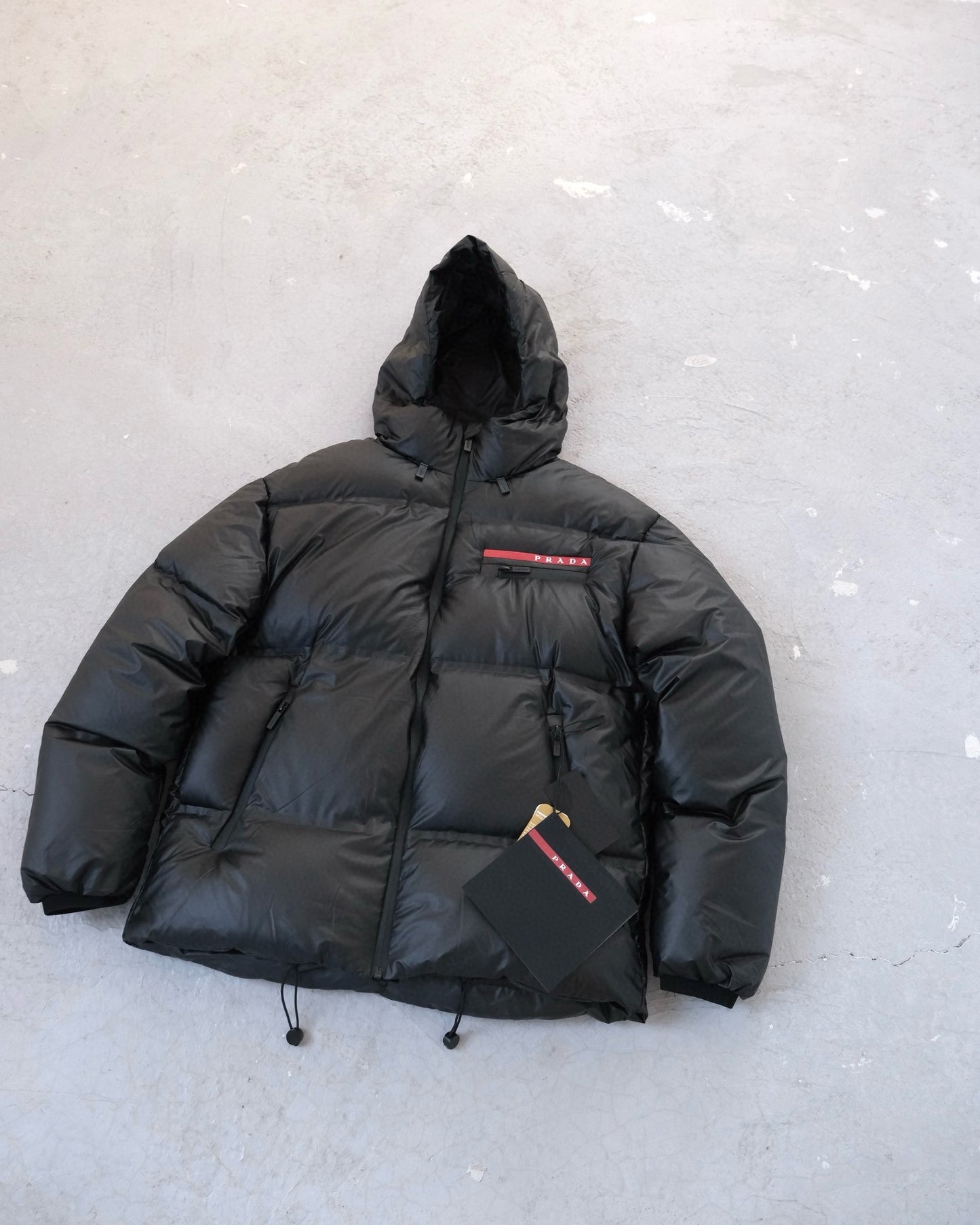 Prada Light Nylon Hooded Puffer Jacket
