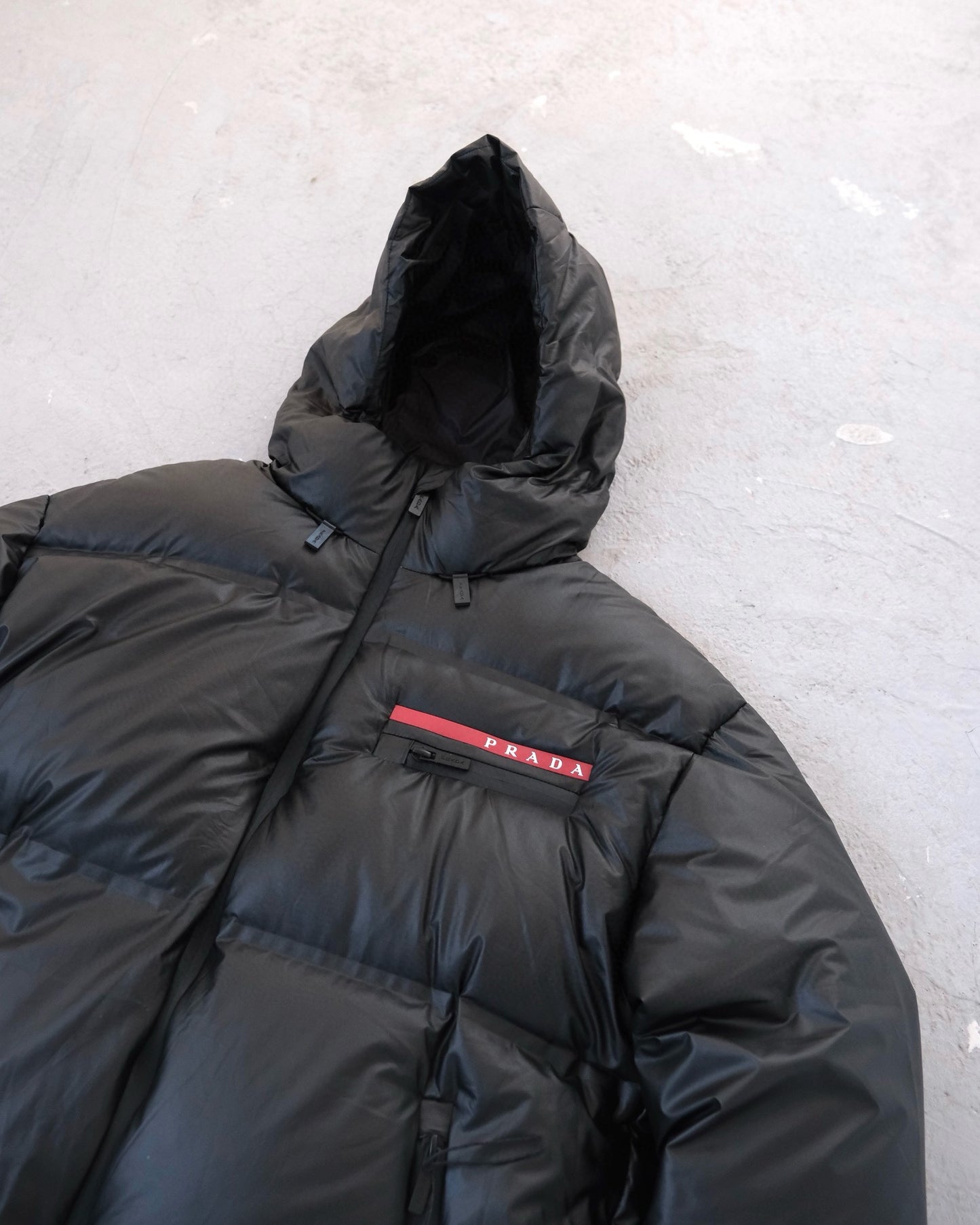 Prada Light Nylon Hooded Puffer Jacket