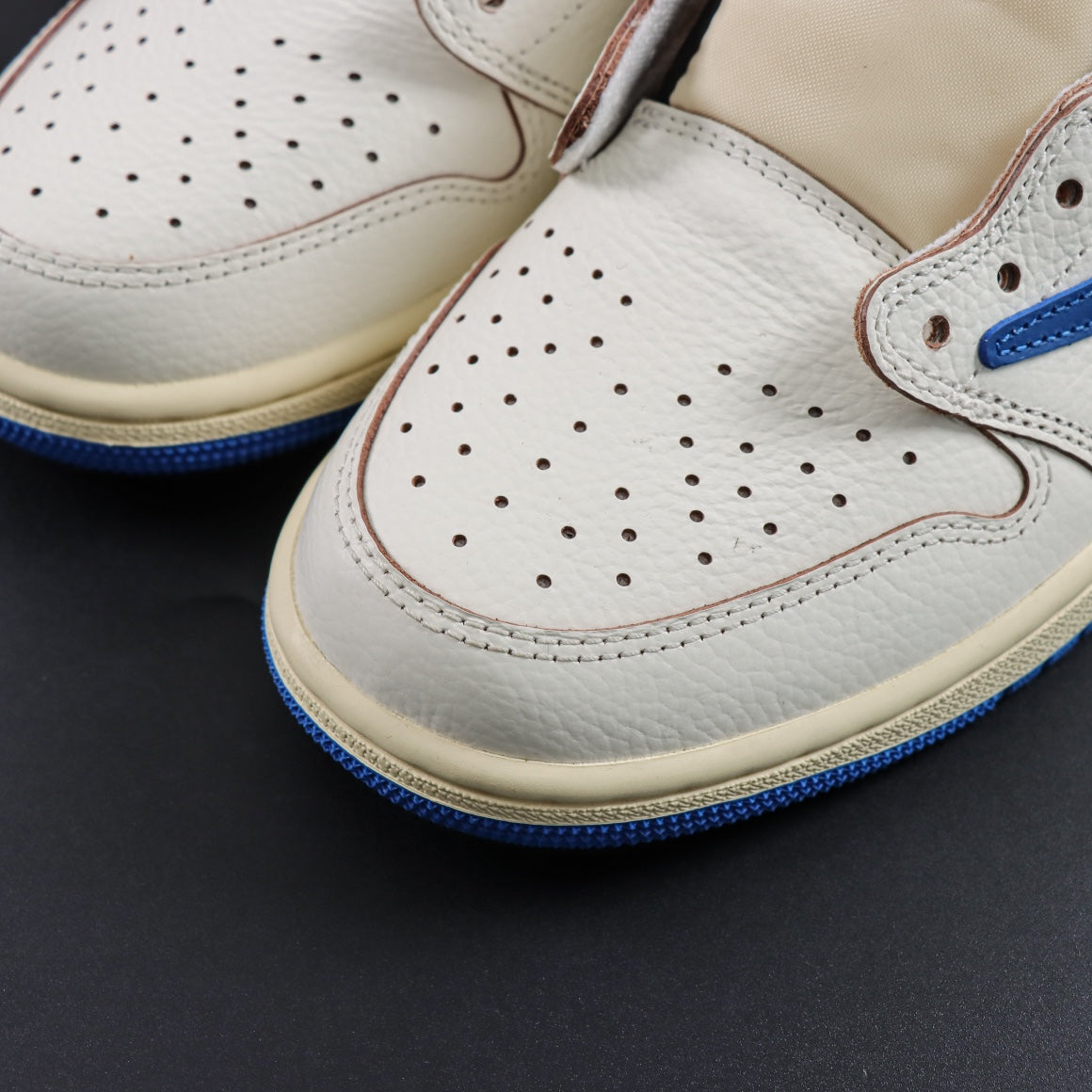 Fragment Design x Travis Scott x Air Jordan 1 Retro Low OG SP 'Sail Military Blue'