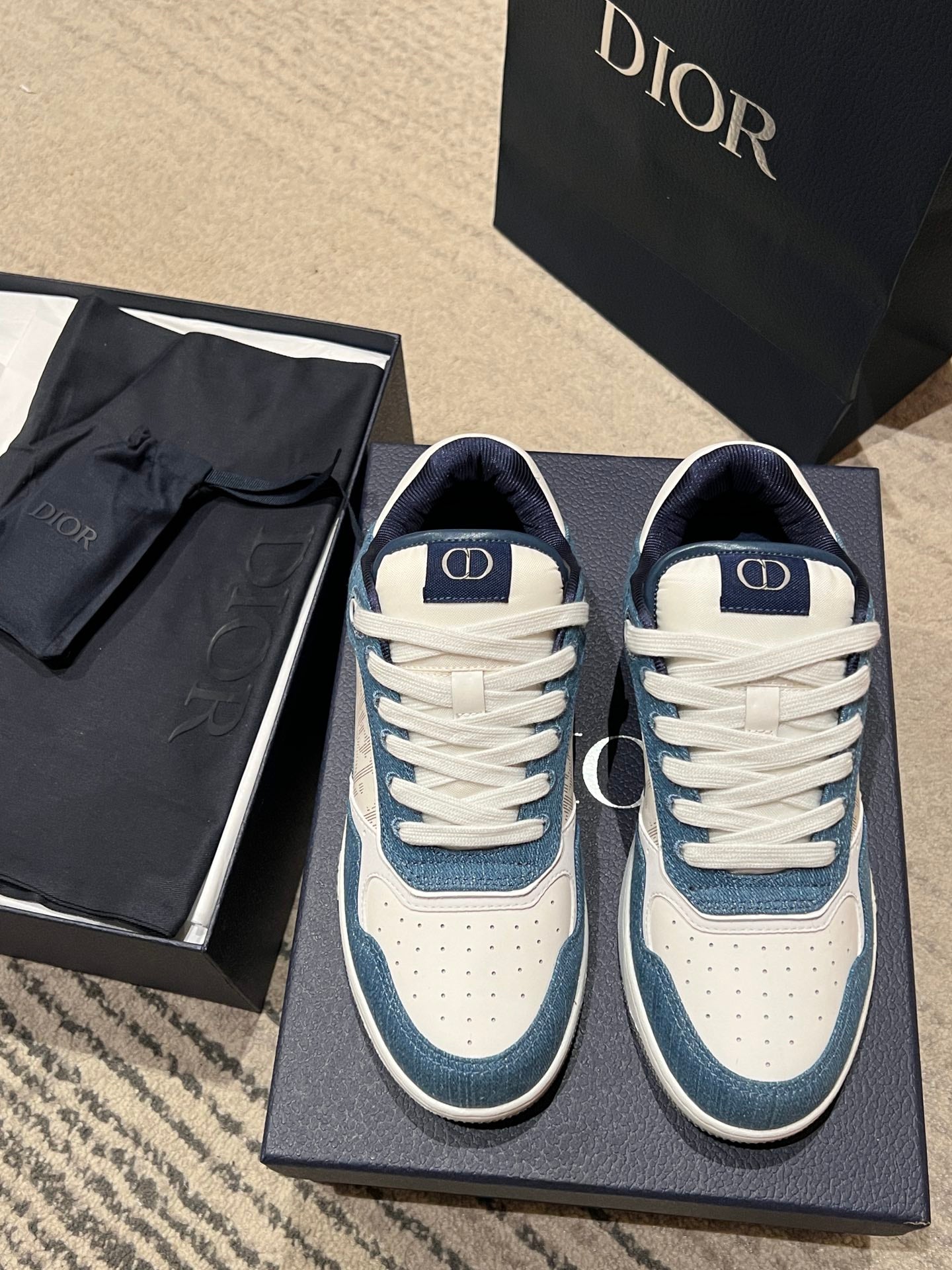 Dior B27 Uptown Low-Top Sneaker Denim blue