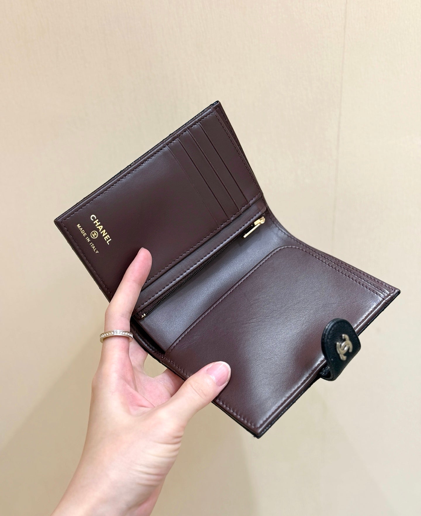 Chanel Caviar Quilted Passport Holder Wallet Black