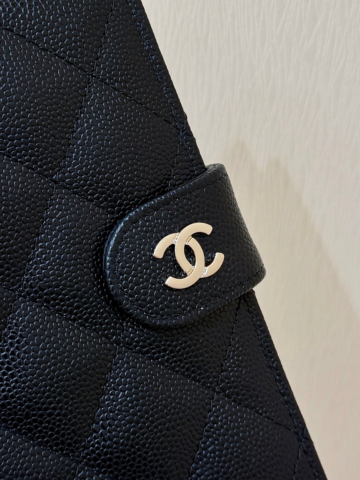 Chanel Caviar Quilted Passport Holder Wallet Black