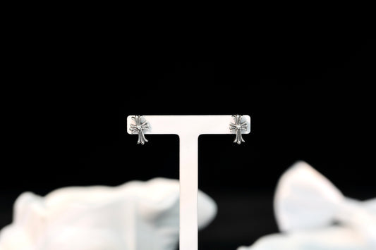 Chrome hearts 925 silver cross earrings
