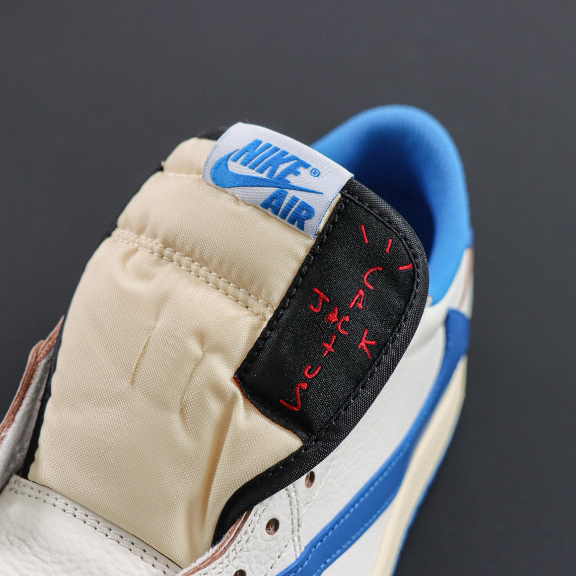 Fragment Design x Travis Scott x Air Jordan 1 Retro Low OG SP 'Sail Military Blue'