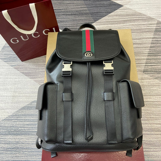 GG Ophidia large backpack Black leather