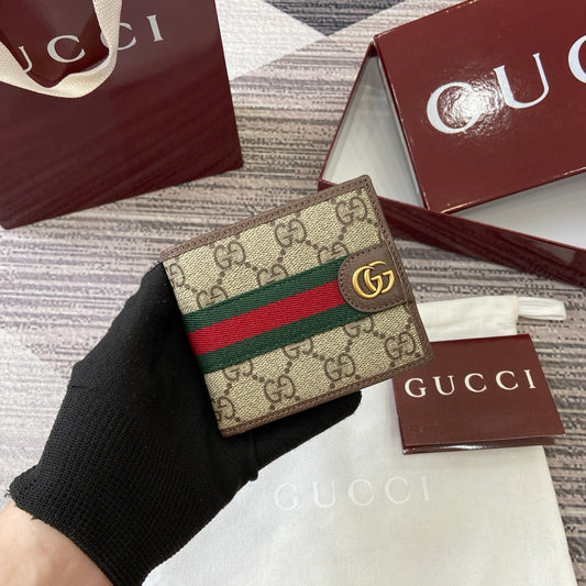 GG Ophidia bi-fold wallet Brown