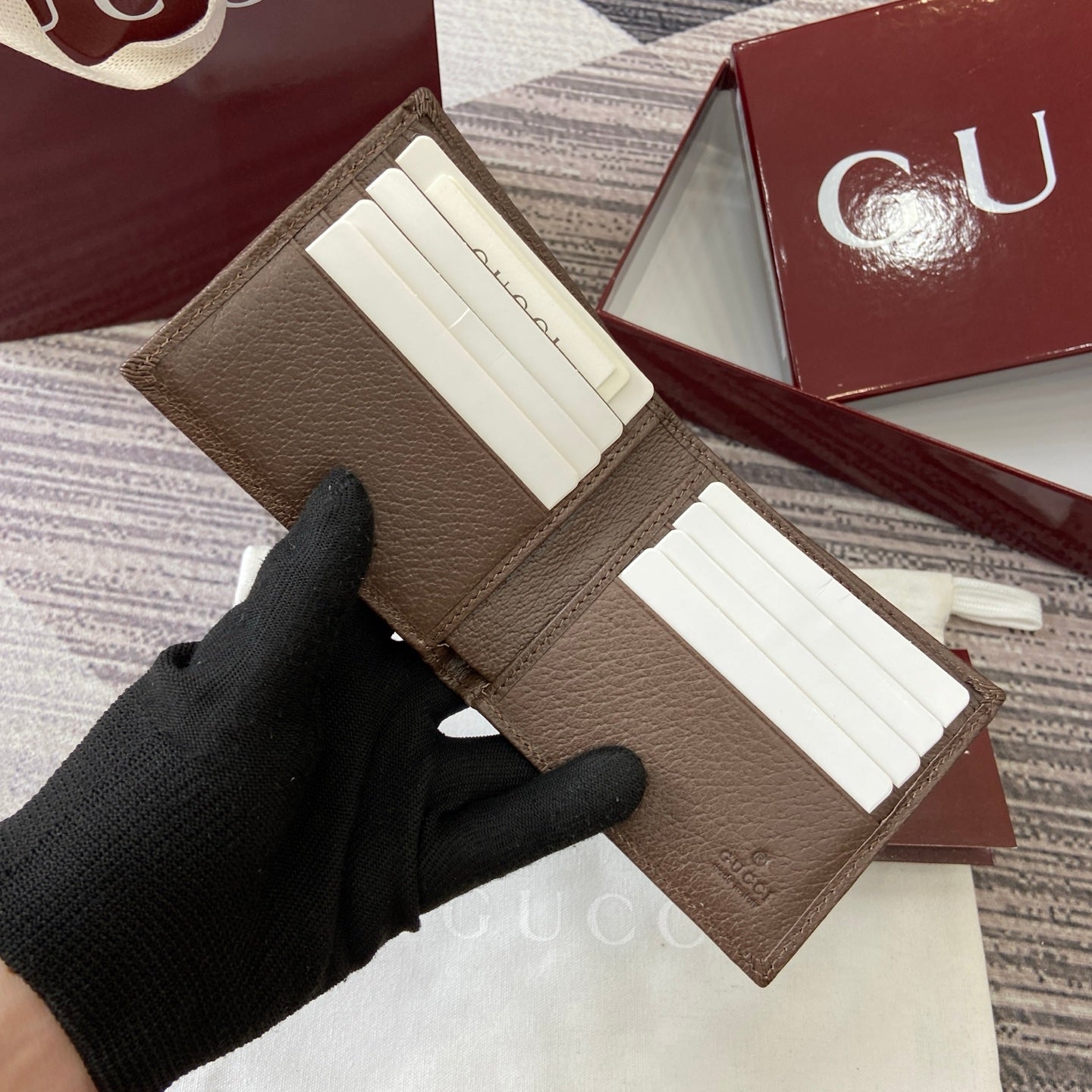 GG Ophidia bi-fold wallet Brown