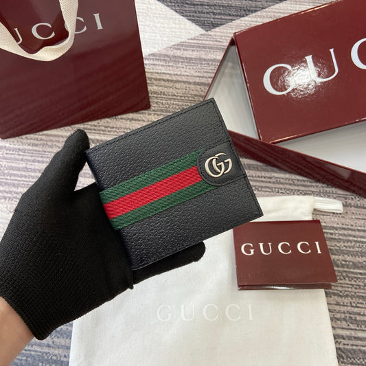 GG Ophidia bi-fold wallet Black leather