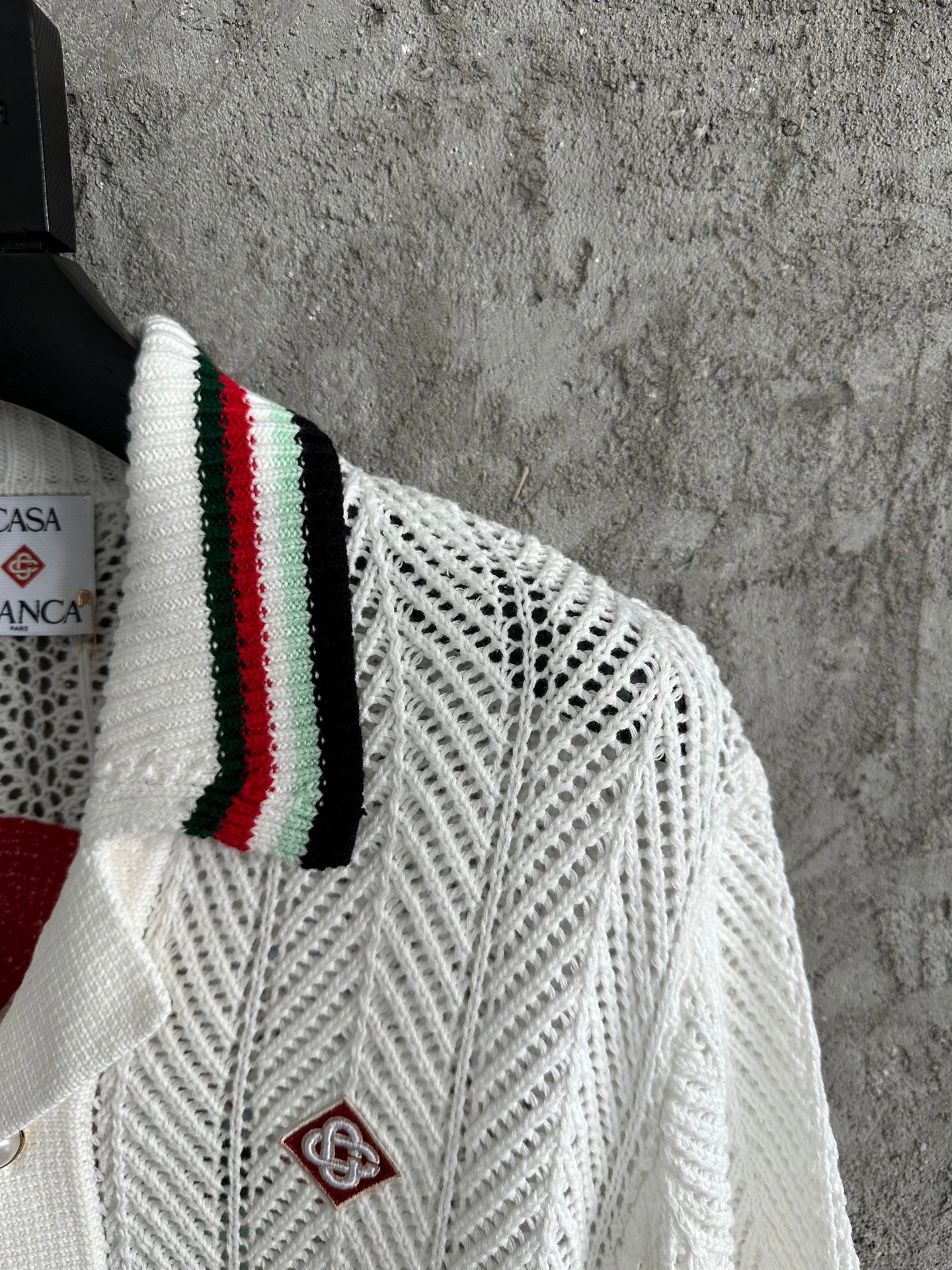 Casablanca White Cotton Montagne Ondulee Crochet Shirt