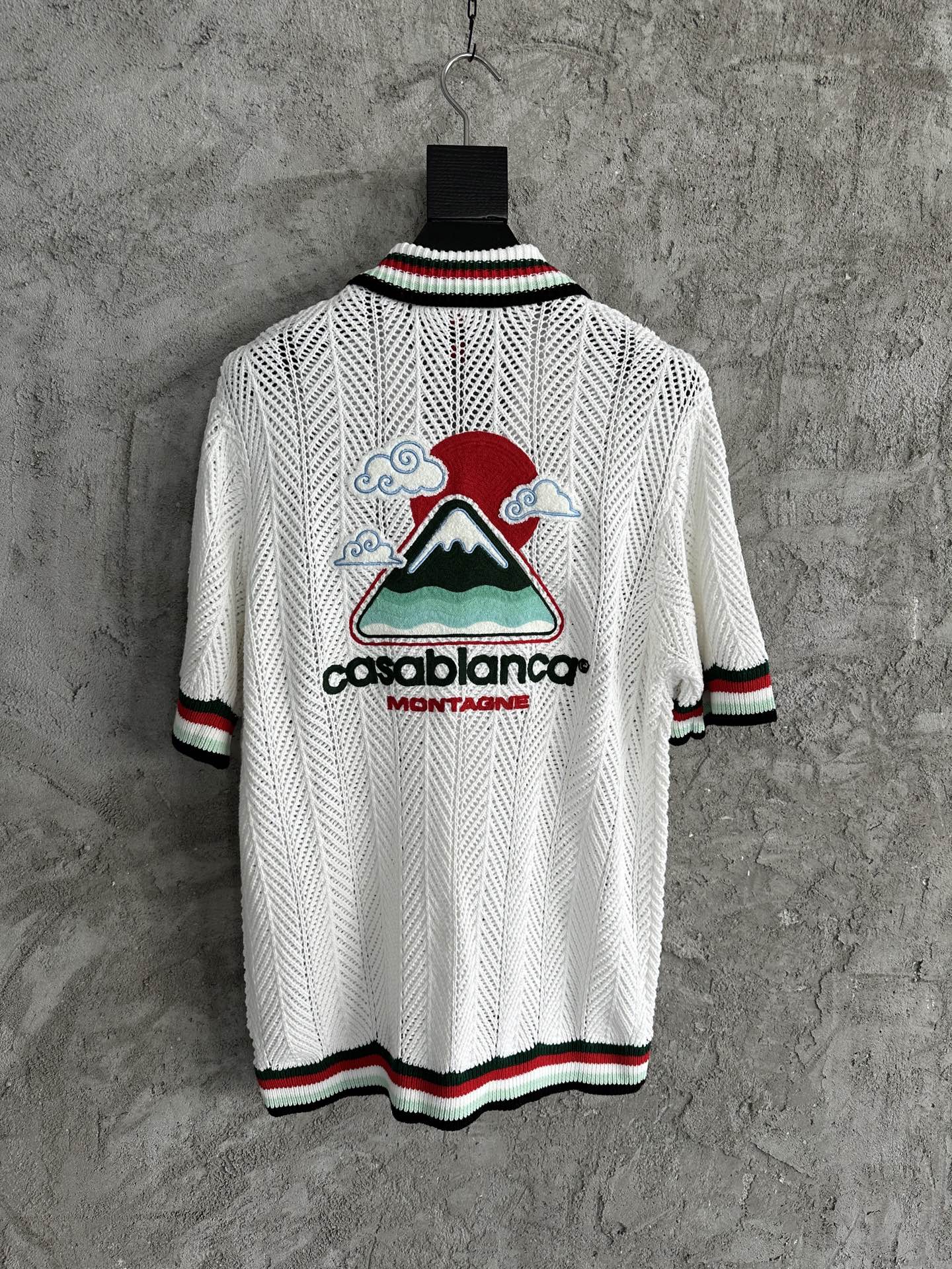 Casablanca White Cotton Montagne Ondulee Crochet Shirt