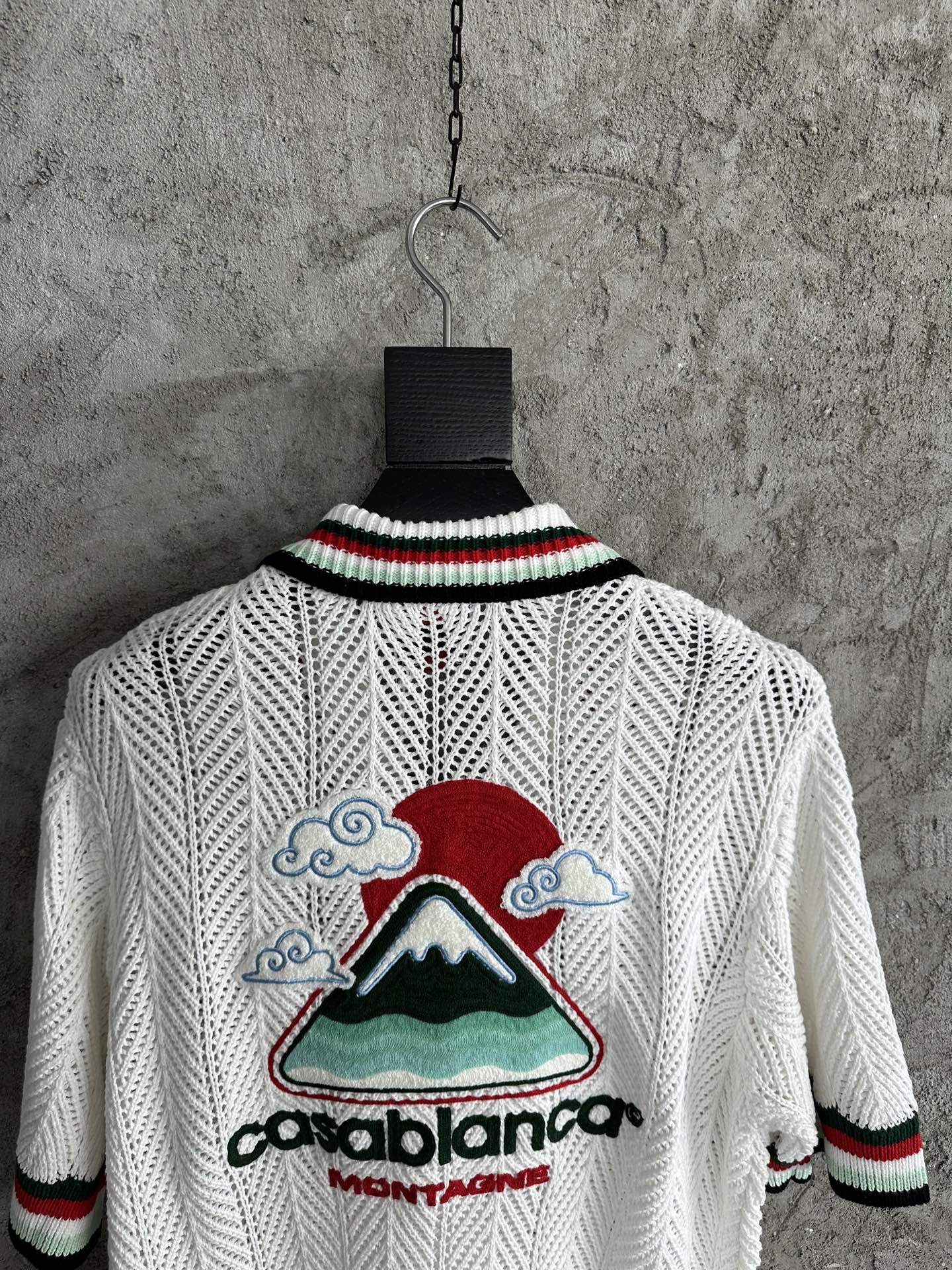 Casablanca White Cotton Montagne Ondulee Crochet Shirt
