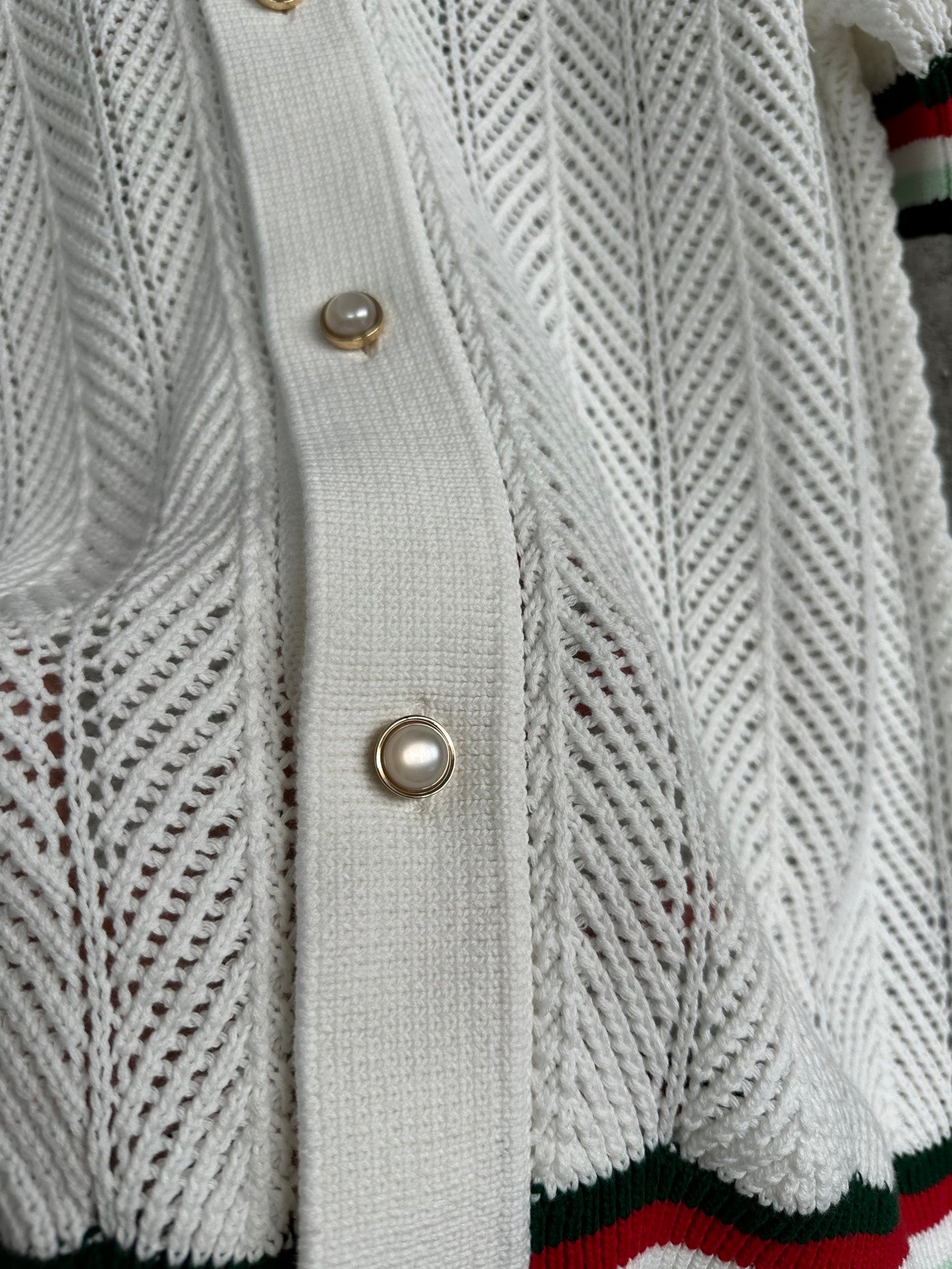 Casablanca White Cotton Montagne Ondulee Crochet Shirt