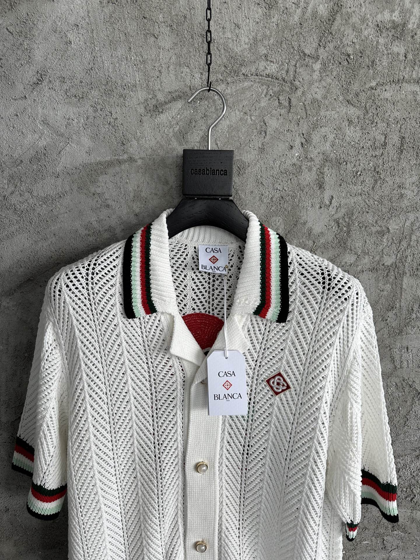 Casablanca White Cotton Montagne Ondulee Crochet Shirt