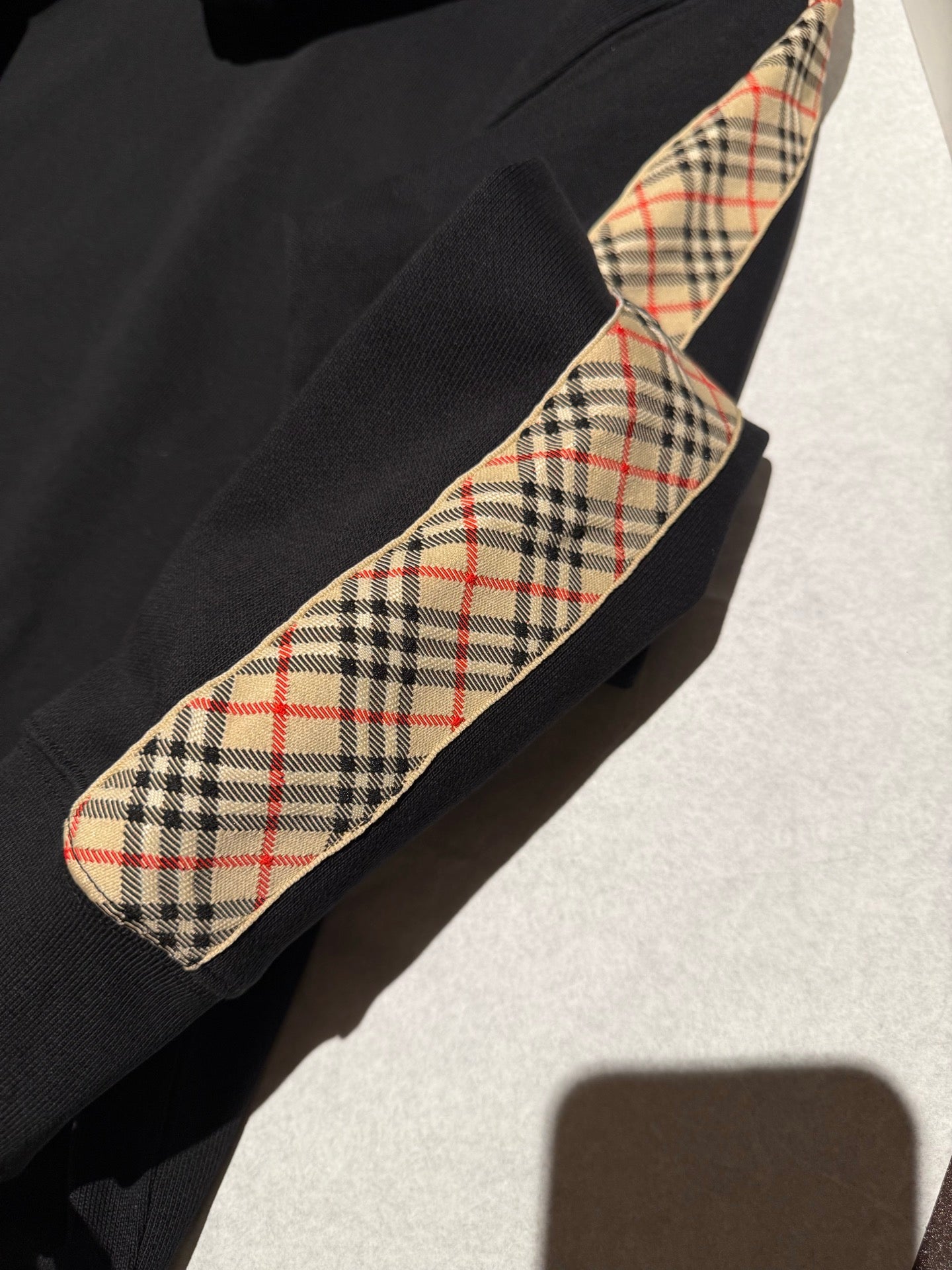 Burberry Check Trim Cotton Zip Hoodie