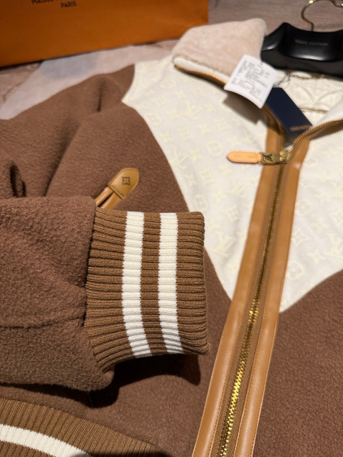 LV Monogram Blouson With Shearling Collar Jacket 1AJBD1