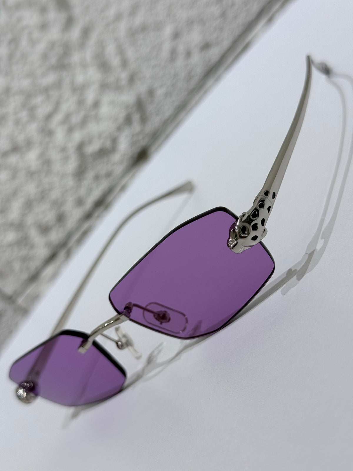 Cartier CT0474S 003 Sunglasses Purple Rectangle Shape