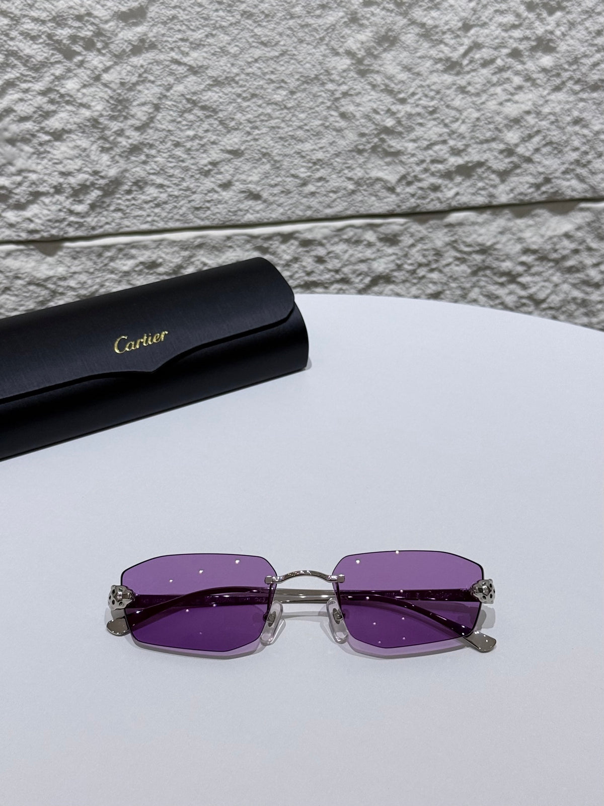 Cartier CT0474S 003 Sunglasses Purple Rectangle Shape