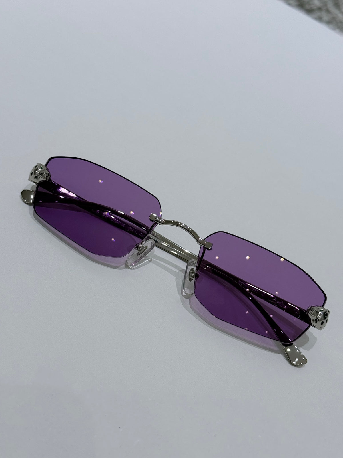 Cartier CT0474S 003 Sunglasses Purple Rectangle Shape