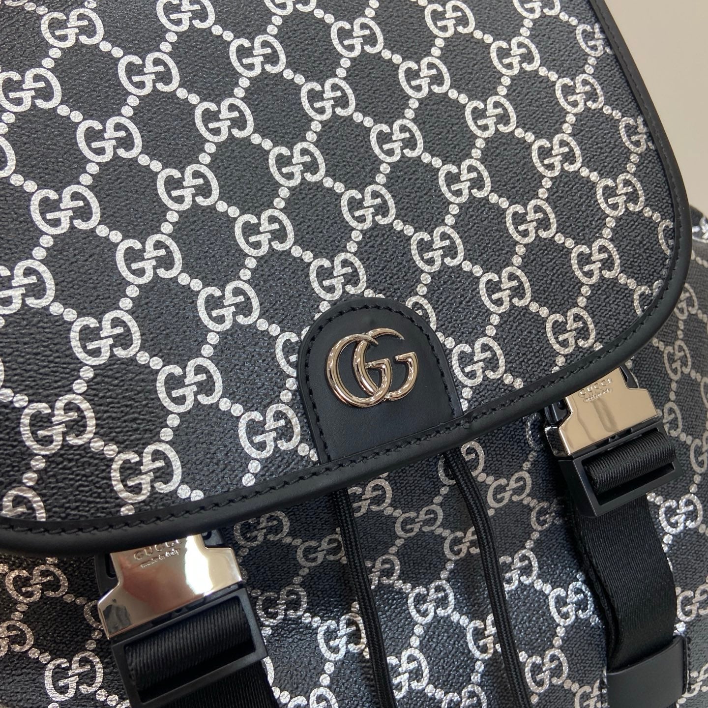 GG large backpack 2026 Cruise collection black/silver