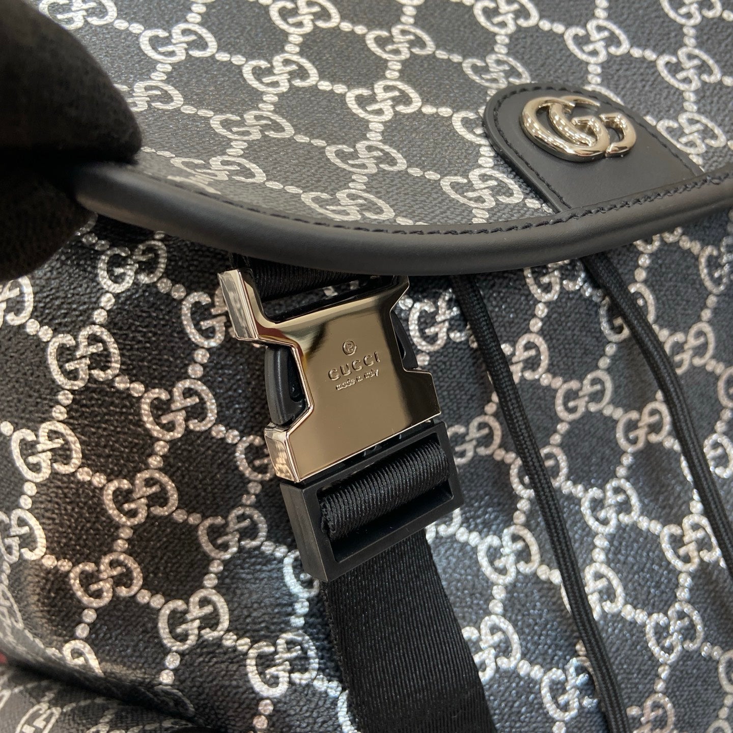 GG large backpack 2026 Cruise collection black/silver