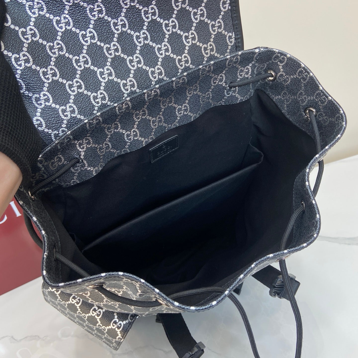 GG large backpack 2026 Cruise collection black/silver