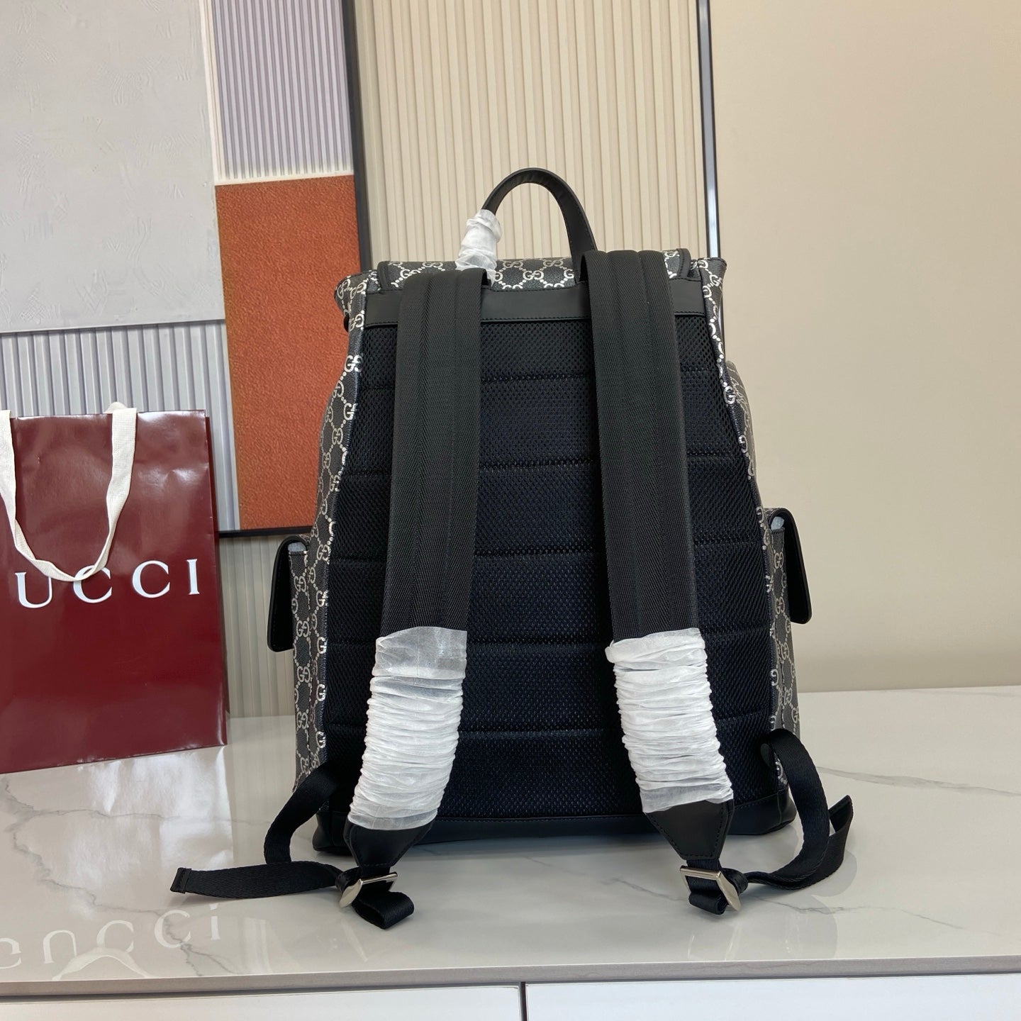 GG large backpack 2026 Cruise collection black/silver