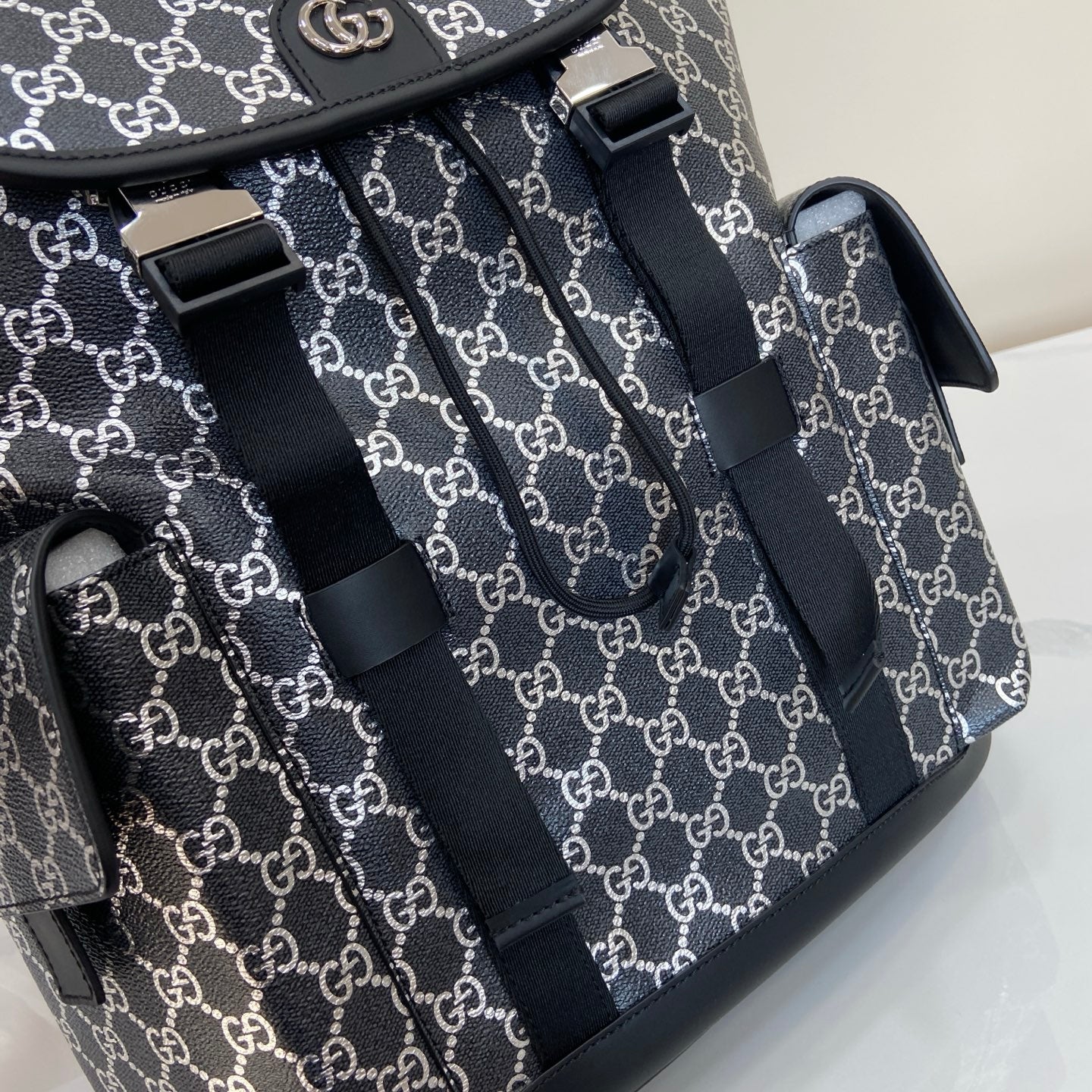 GG large backpack 2026 Cruise collection black/silver