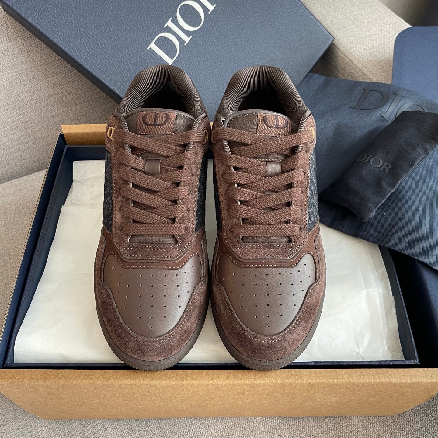 Dior B27 Uptown Low-Top Sneaker Brown suede