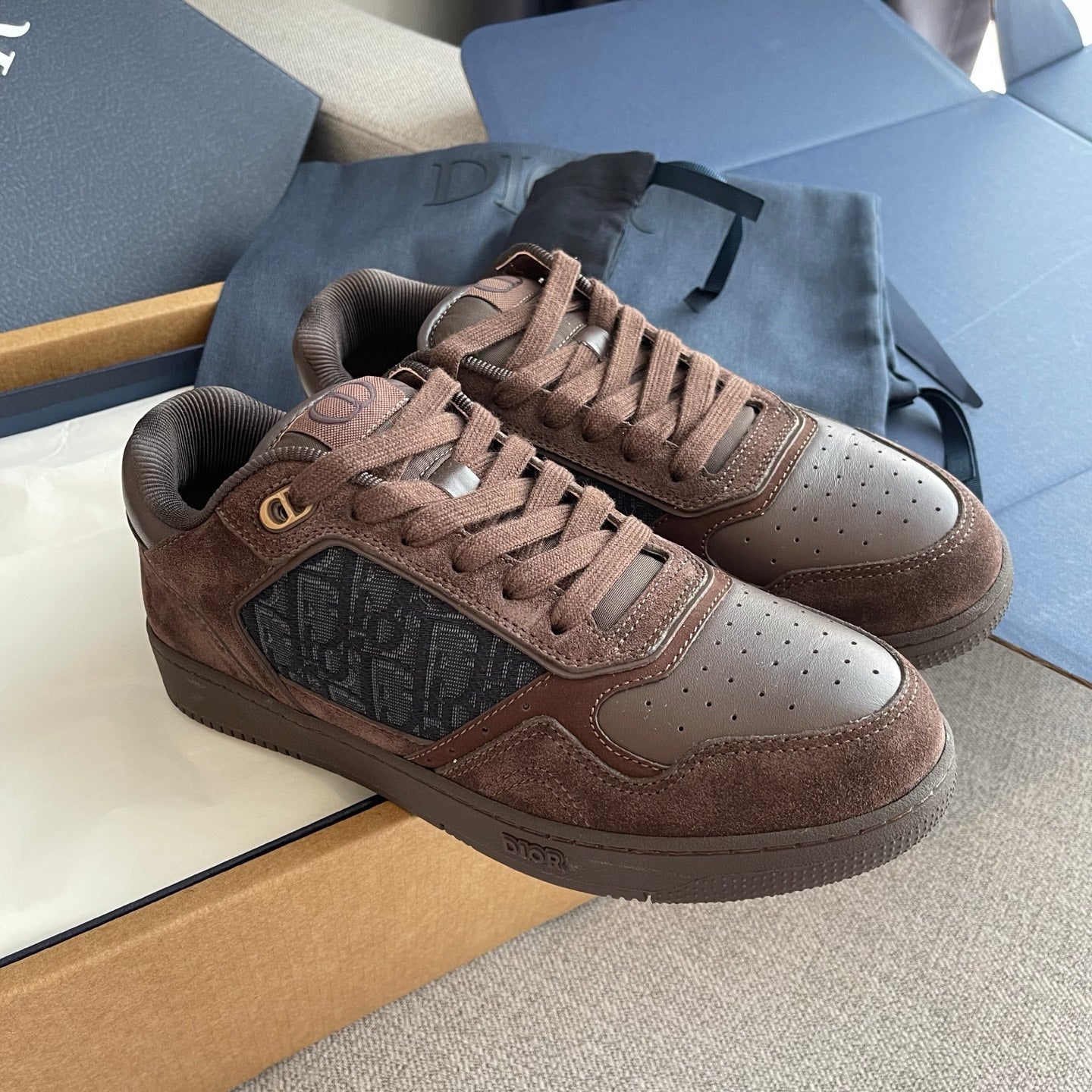Dior B27 Uptown Low-Top Sneaker Brown suede