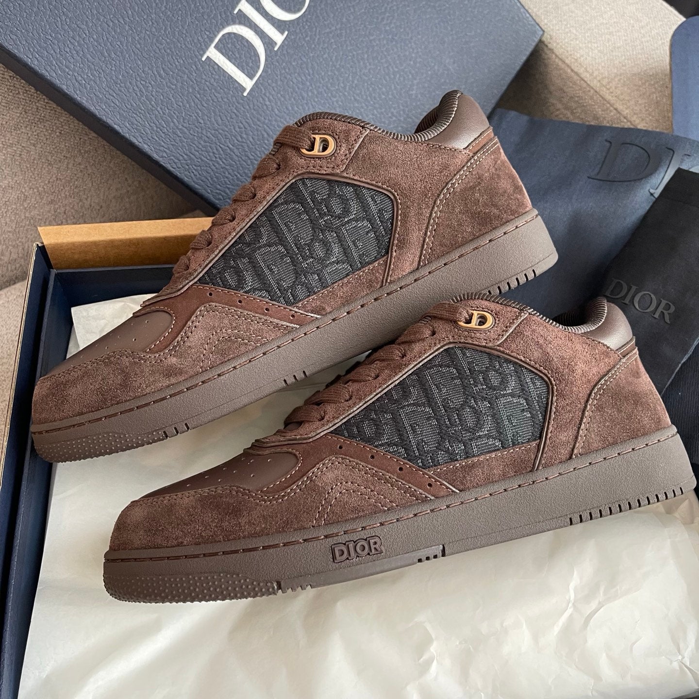 Dior B27 Uptown Low-Top Sneaker Brown suede