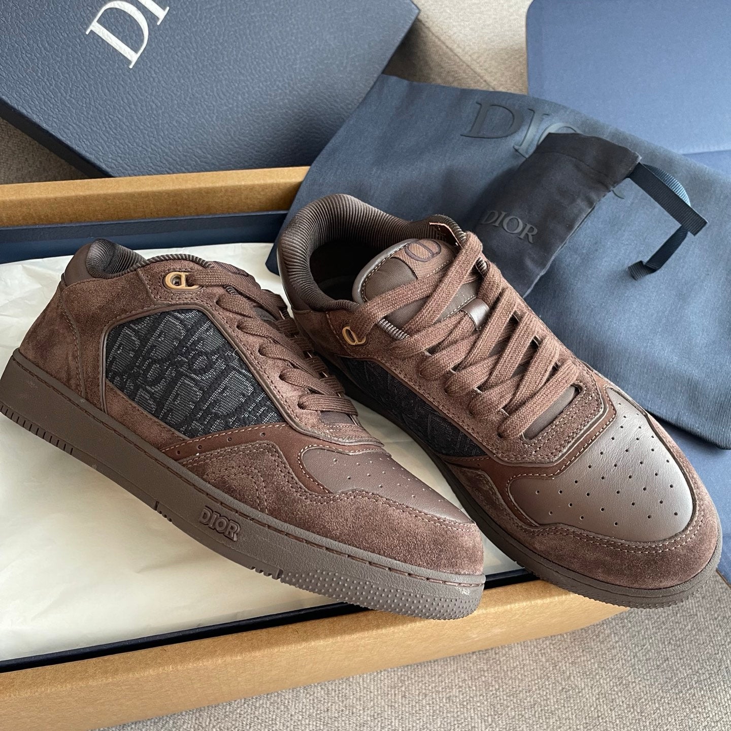 Dior B27 Uptown Low-Top Sneaker Brown suede