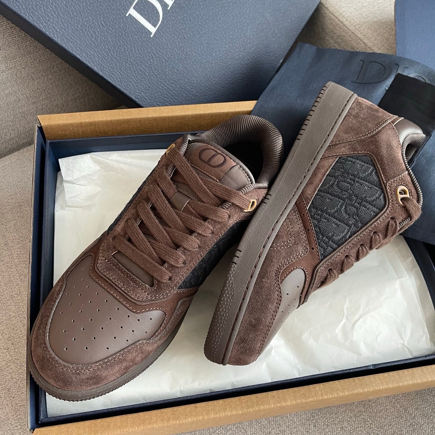 Dior B27 Uptown Low-Top Sneaker Brown suede