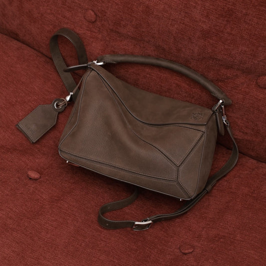 Loewe small Featherlight Puzzle bag in grained nubuck