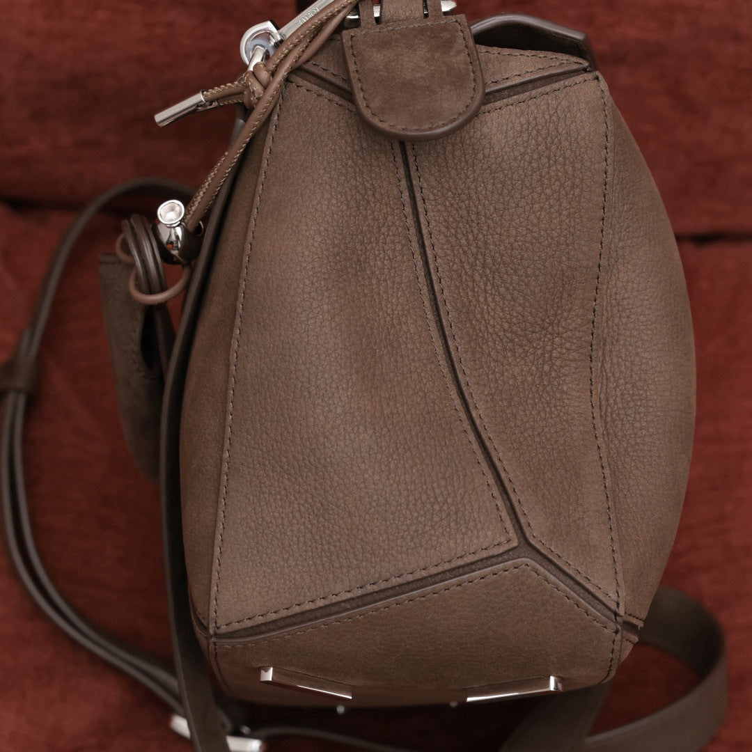 Loewe small Featherlight Puzzle bag in grained nubuck